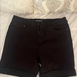 DKNY Black Jean Shorts High-Waisted Casual